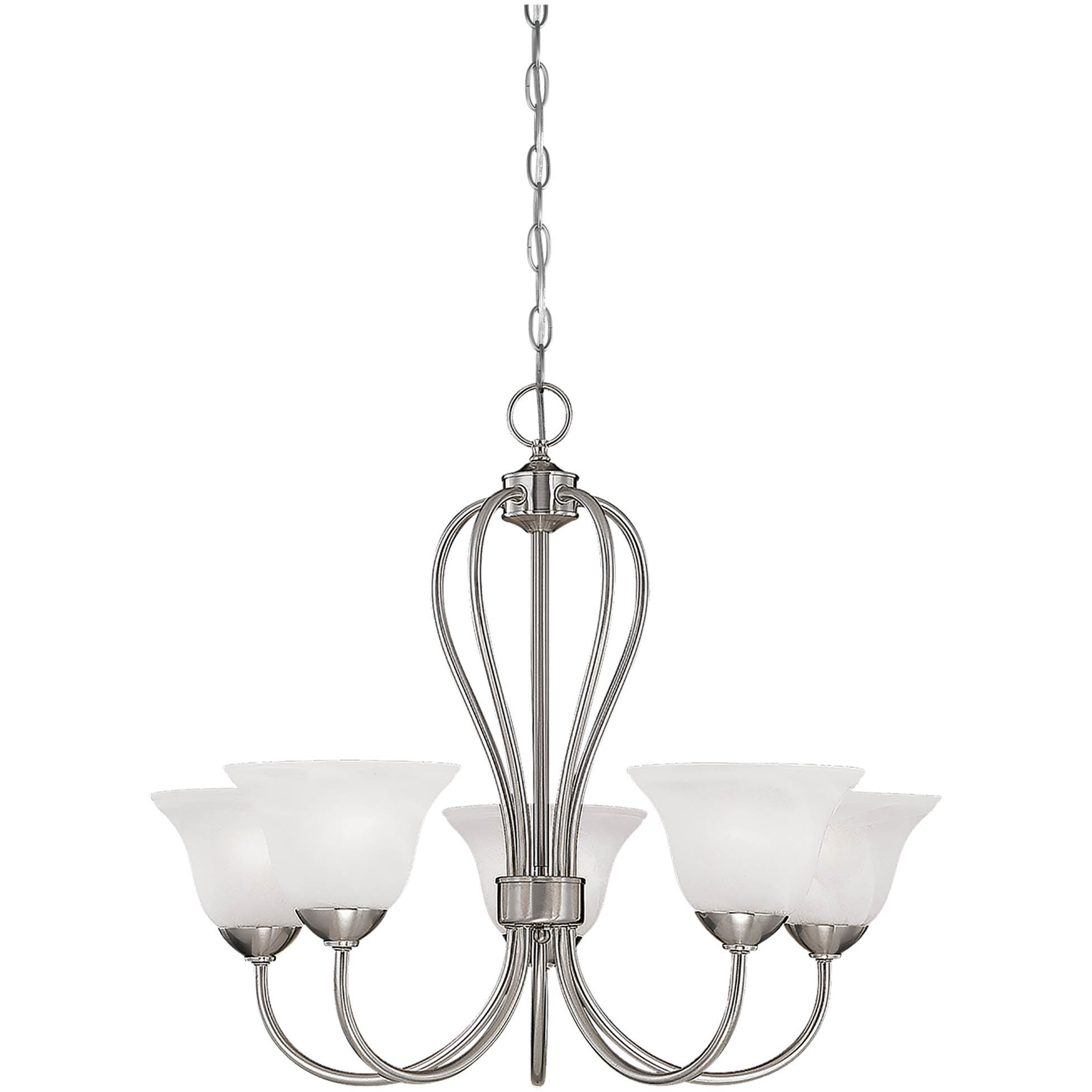 Main Street 5 Light 25.5 inch Satin Nickel Chandelier Ceiling Light